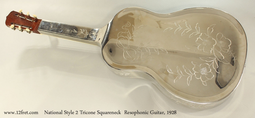 National Style 2 Tricone Squareneck Resophonic Guitar, 1928 Full Rear View