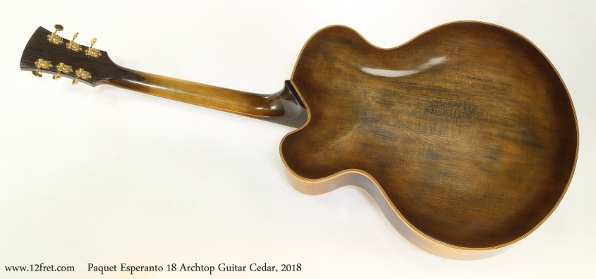 Paquet Esperanto 18 Archtop Guitar Cedar, 2018  Full Rear View