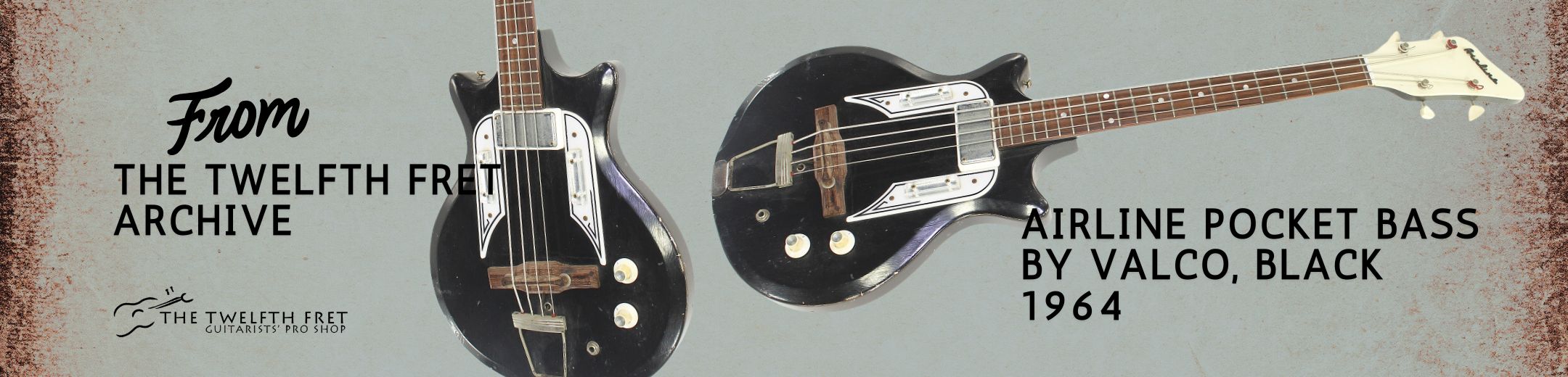 Airline Pocket Bass by Valco, Black 1964 - The Twelfth Fret Archive