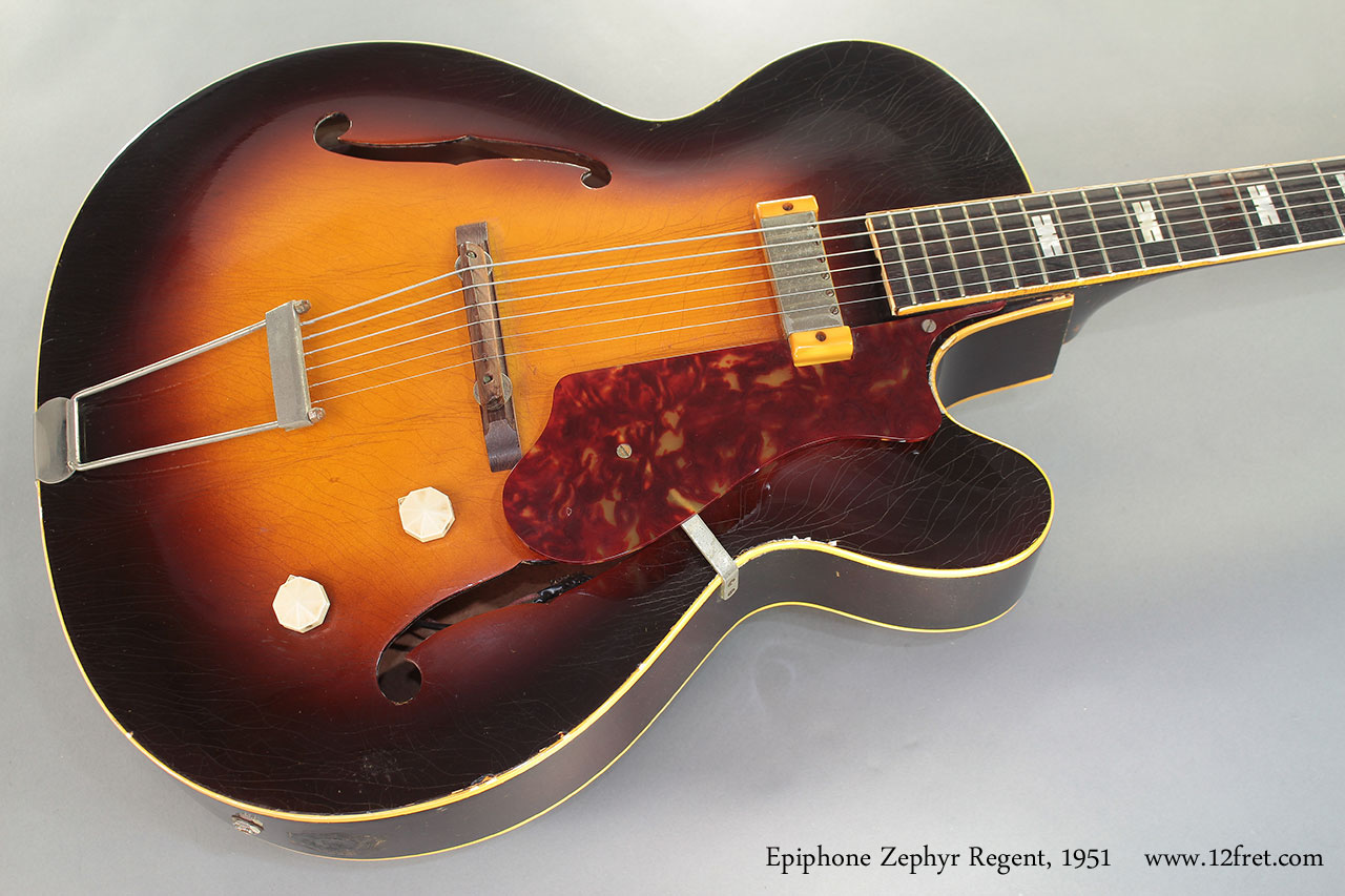 ギター Epiphone Zephyr Regent Carter Vintage - Epiphone Zephyr Regent 1951, Sunburst | Carter
