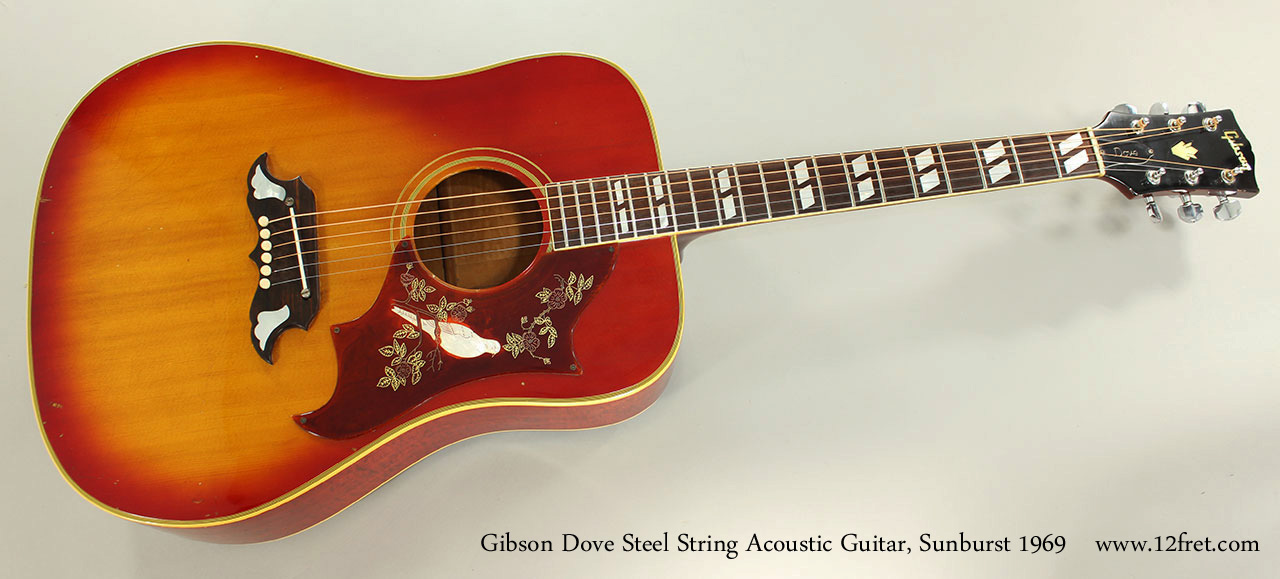 1969 Gibson Dove Steel String Acoustic Guitar, Sunburst | archive