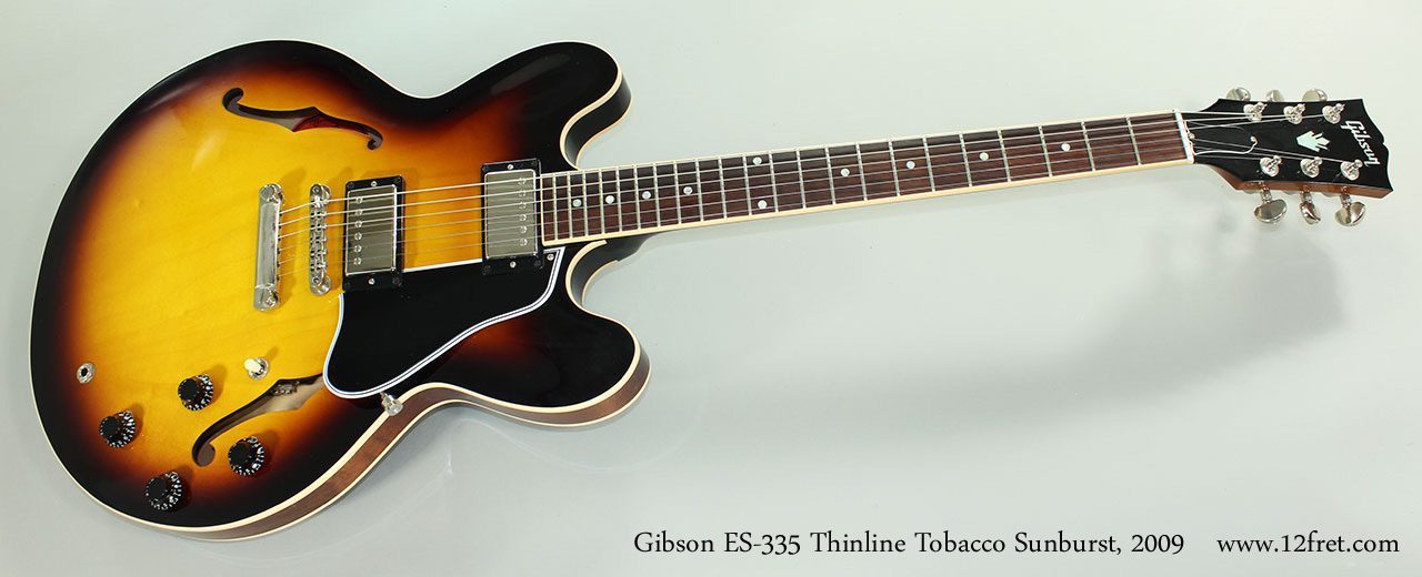 2009 Gibson ES-335 Tobacco Sunburst Thinline Archtop Electric Guitar