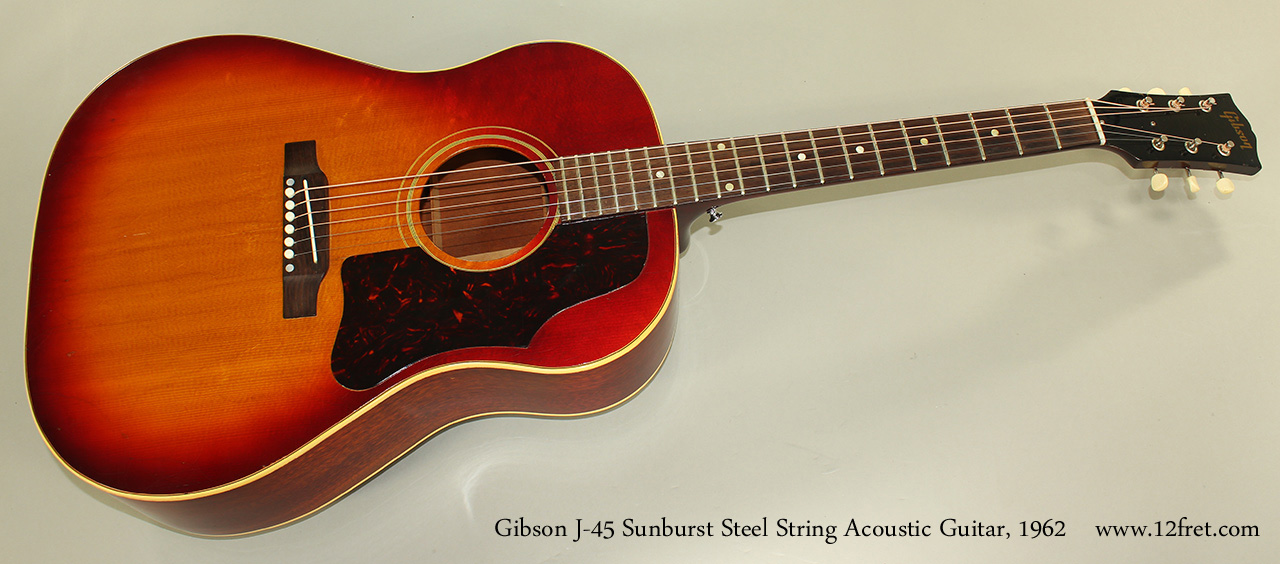 リイシュー【1962】Gibson J45 ビンテージサンバースト山野楽器 1962 Gibson J-45 Sunburst Steel String Guitar SOLD | archive