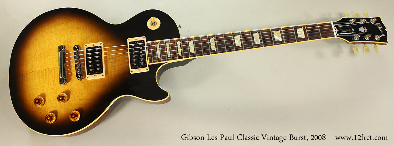 gibson les paul classic tobacco burst 2008 Gibson Les Paul Classic Vintage Burst