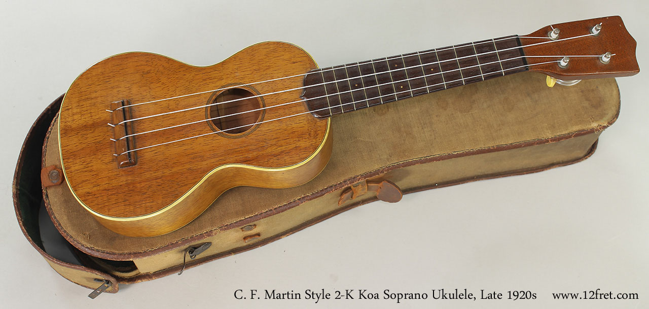 激レア 1920年代制作 Martin Soprano Ukulele Late 1920s C. F. Martin Style 2-K Koa Soprano Ukulele | archive